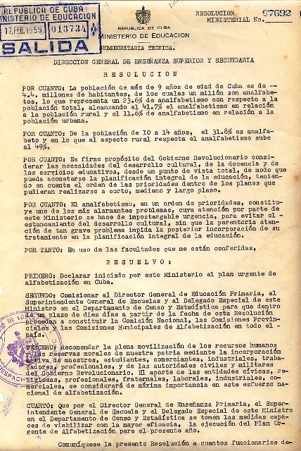 Foto de Resolución N° 07692, del 11 de febrero de 1959